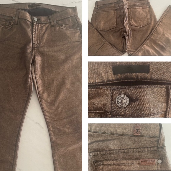7 FOR ALL MANKIND BRONZE CROPPED JEANS - Picture 6 of 11